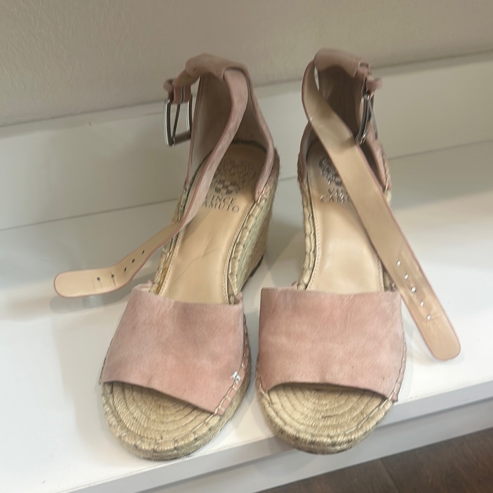 Vince Camuto Pink Espadrille Sandals with Ankle Strap